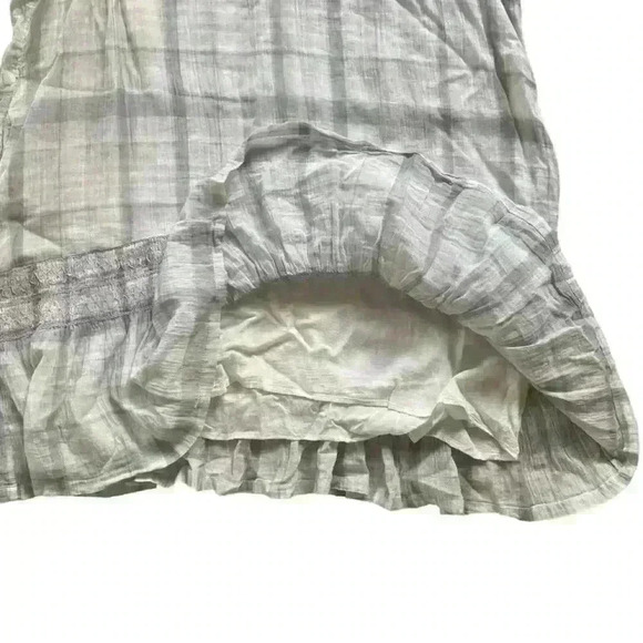 Free People Gauzy Sleeveless Dress Size Small Light Purple Green Plaid Casual - Picture 6 of 10